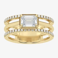 (Si2 / G) Womens 1 1/2 CT. T.W. Lab Grown White Diamond 10K Gold Cocktail Ring
