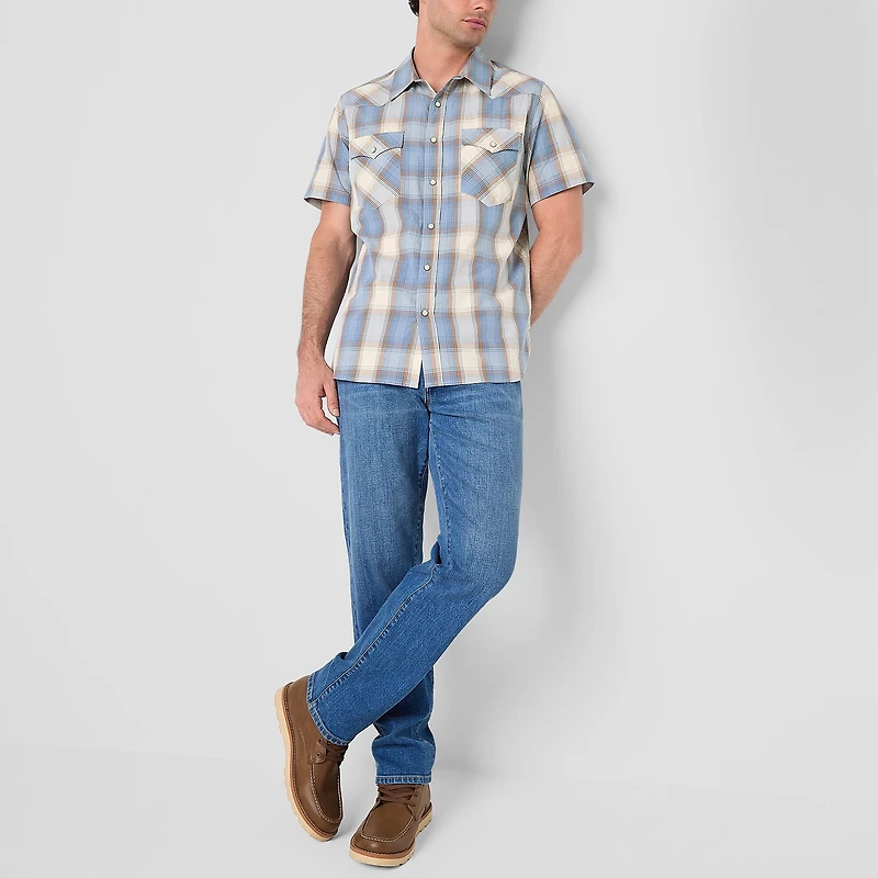 Frye and Co. Mens Short Sleeve Regular Fit Button-Down Shirt