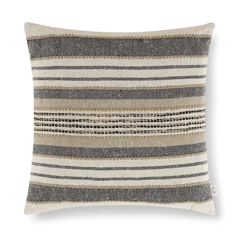 Indigo Road by Egypt Sherrod Azzo Multi-Weave Stripe 100% Cotton Square Throw Pillow