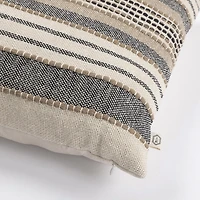 Indigo Road by Egypt Sherrod Azzo Multi-Weave Stripe 100% Cotton Square Throw Pillow