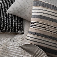 Indigo Road by Egypt Sherrod Azzo Multi-Weave Stripe 100% Cotton Square Throw Pillow