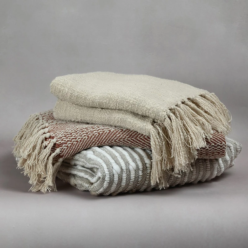 Indigo Road by Egypt Sherrod Olema Loose Weave Tasseled Linen Blend Midweight Throw