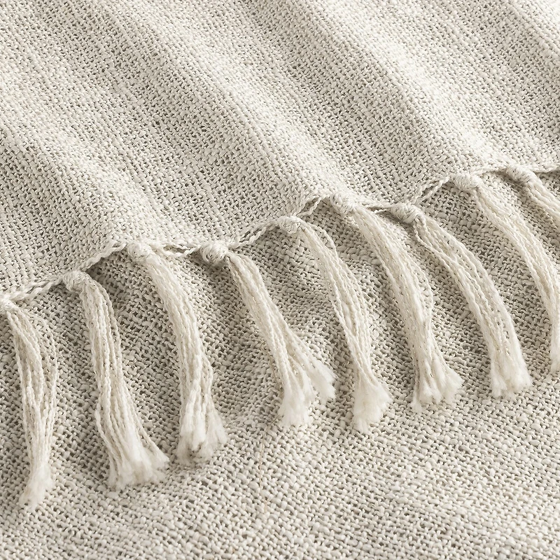 Indigo Road by Egypt Sherrod Olema Loose Weave Tasseled Linen Blend Midweight Throw
