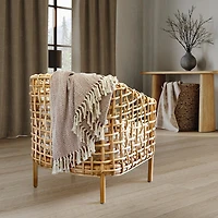 Indigo Road by Egypt Sherrod Anella Chevron Stripe Tasseled Cotton Rich Midweight Throw