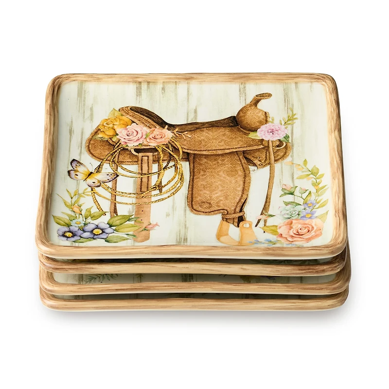 Certified International Rosewood 4-pc. Ceramic Appetizer Plate
