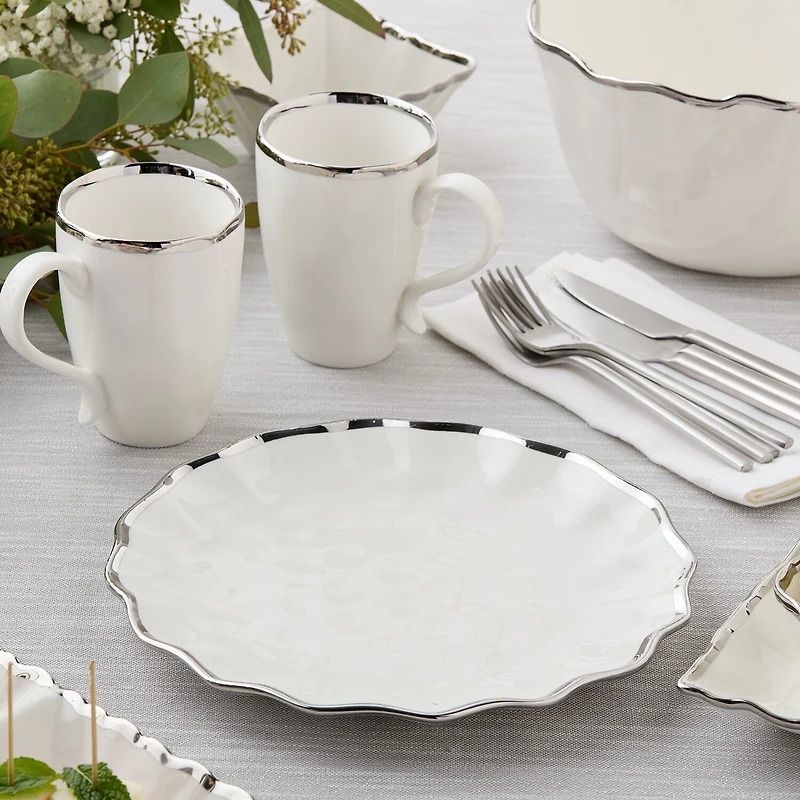 Certified International Regency Silver 4-pc. Porcelain Dinner Plate