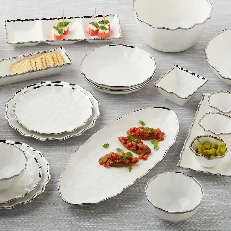 Certified International Regency Silver 4-pc. Porcelain Soup Bowl