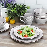 Elama Malibu Calcite 16-pc. Stoneware Dinnerware Set