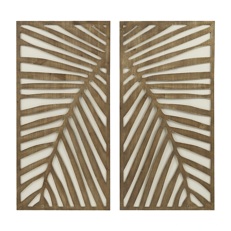 Madison Park Birch Palms Two-Tone Wood Panel 2-pc. Wall Art Set