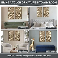 Madison Park Birch Palms Two-Tone Wood Panel 2-pc. Wall Art Set