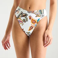 Mynah Womens Lined Paisley Moderate Coverage Hipster Bikini Swimsuit Bottom
