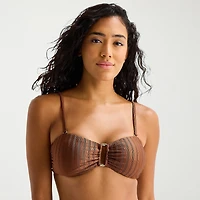 Mynah Womens Adjustable Straps Bandeau Bikini Swimsuit Top