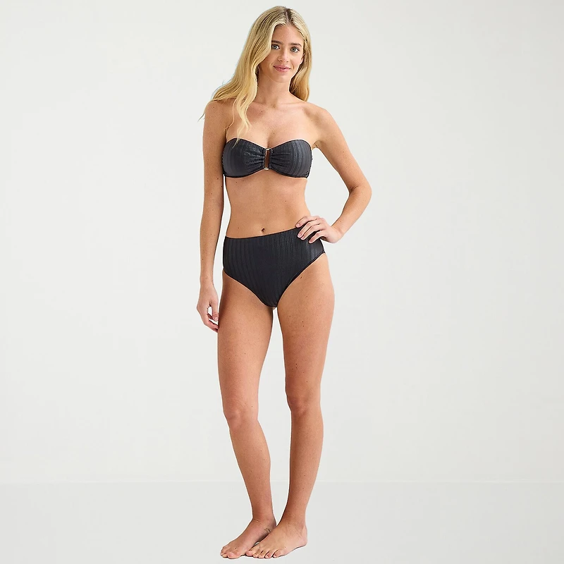 Mynah Womens Adjustable Straps Bandeau Bikini Swimsuit Top