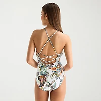 Mynah Womens Paisley Moderate Coverage One Piece Swimsuit