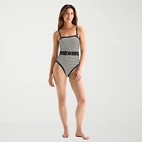 Mynah Womens Textured Cheeky One Piece Swimsuit