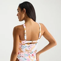 Mynah Womens Lined Floral Tankini Swimsuit Top