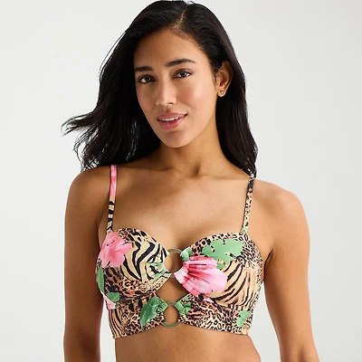 Mynah Womens Removable Straps Midkini Swimsuit Top