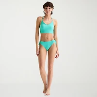 Arizona Womens Lined Textured Juniors Cheeky Hipster Bikini Swimsuit Bottom