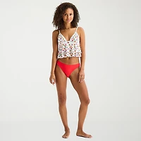 Arizona Womens Floral Juniors Midkini Swimsuit Top