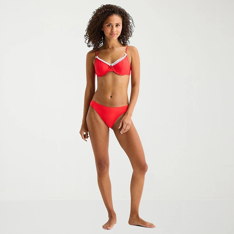 Arizona Womens Adjustable Straps Juniors Bralette Bikini Swimsuit Top