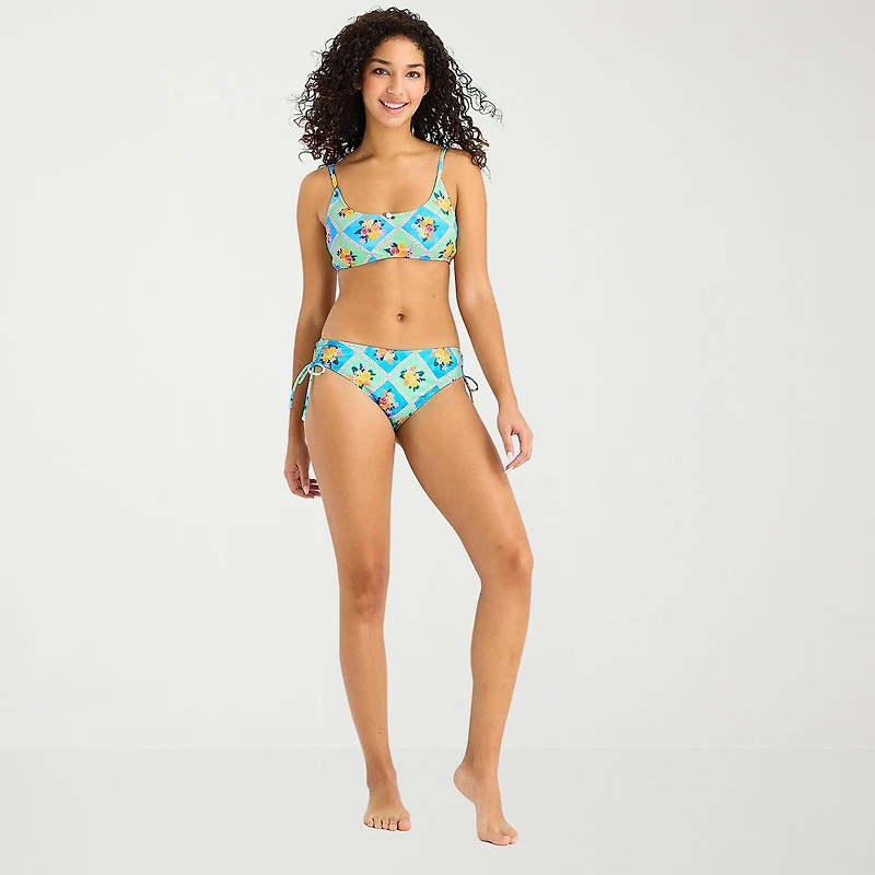 Arizona Womens Lined Patchwork Juniors Moderate Coverage Bikini Swimsuit Bottom
