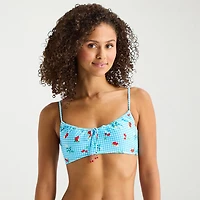 Arizona Womens Adjustable Straps Gingham Juniors Bralette Bikini Swimsuit Top