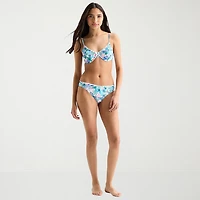 Arizona Womens Lined Tropical Leaf Juniors Cheeky Hipster Bikini Swimsuit Bottom