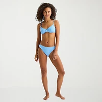 Arizona Womens Adjustable Straps Textured Chevron Juniors Bralette Bikini Swimsuit Top