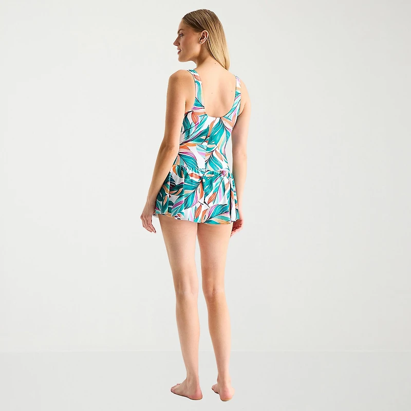 Sonnet Shores Womens Leaf Swim Dress