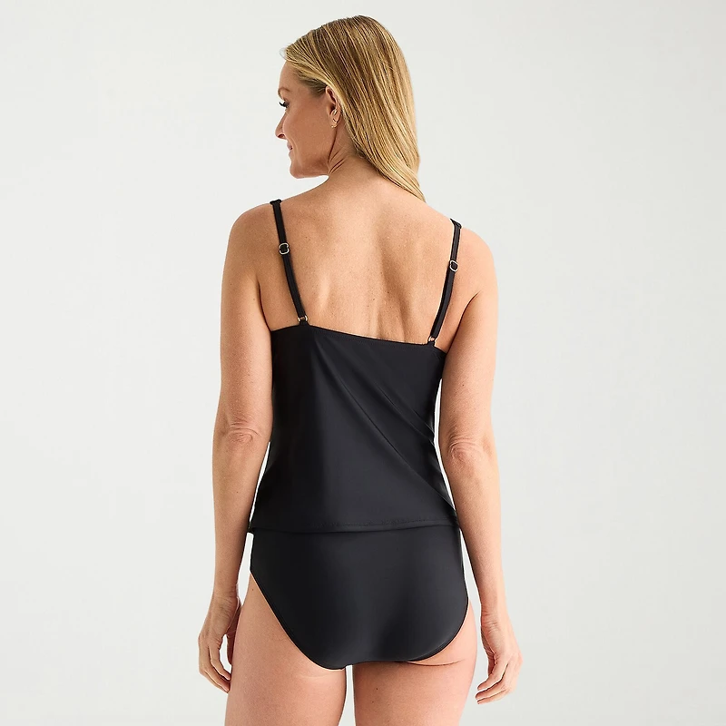 Liz Claiborne Womens Striped Tankini Swimsuit Top