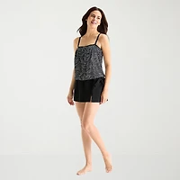 Sonnet Shores Womens Lined Striped Tankini Swimsuit Top