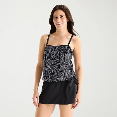Sonnet Shores Womens Lined Striped Tankini Swimsuit Top