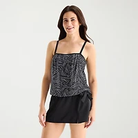 Sonnet Shores Womens Lined Striped Tankini Swimsuit Top