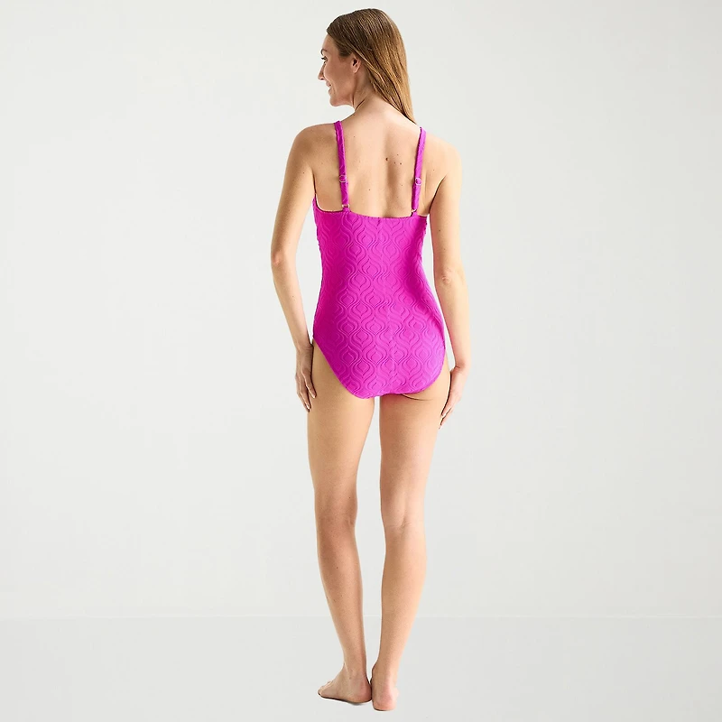 Liz Claiborne Womens Full Coverage One Piece Swimsuit