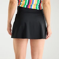 Liz Claiborne Womens Comfort Waistband Swim Skirt