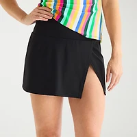 Liz Claiborne Womens Comfort Waistband Swim Skirt