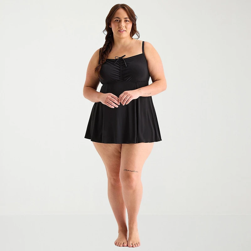 Sonnet Shores Womens Plus Swim Dress