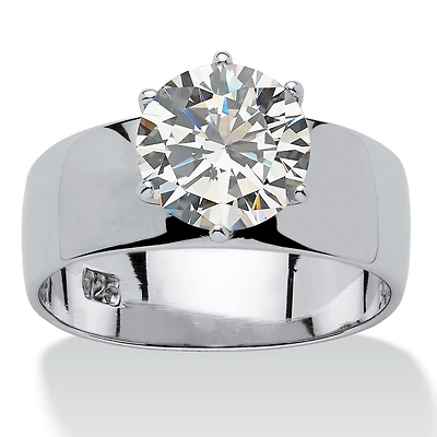 DiamonArt® Womens 4 CT. T.W. White Cubic Zirconia Sterling Silver Round Engagement Ring