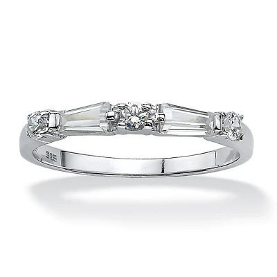 DiamonArt® 2MM 1 CT. T.W. White Cubic Zirconia Sterling Silver Round Band