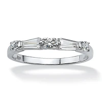 DiamonArt® 2MM 1 CT. T.W. White Cubic Zirconia Sterling Silver Round Band