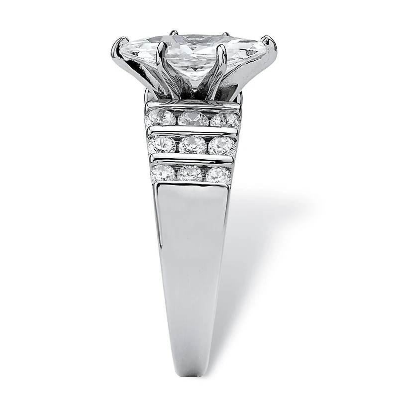 DiamonArt® Womens / CT. T.W. White Cubic Zirconia Platinum Over Silver Engagement Ring