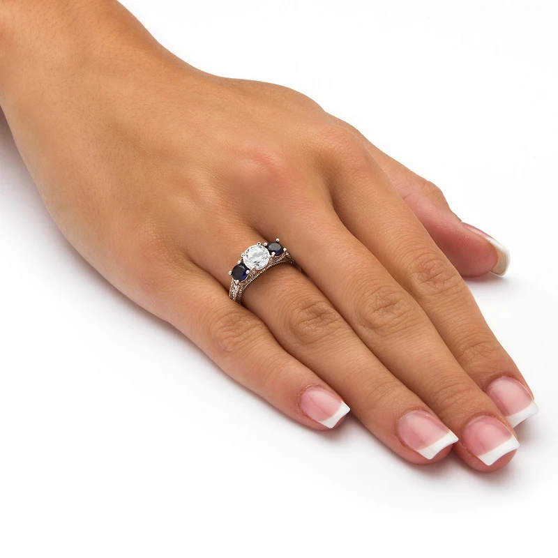 DiamonArt® Womens 1 5/8 CT. T.W. White Cubic Zirconia Sterling Silver Round Engagement Ring