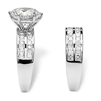 DiamonArt® Womens 5 3/4 CT. T.W. White Cubic Zirconia Platinum Over Silver Round Bridal Set