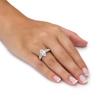 DiamonArt® Womens 2 1/2 CT. T.W. White Cubic Zirconia Platinum Over Silver Bridal Set