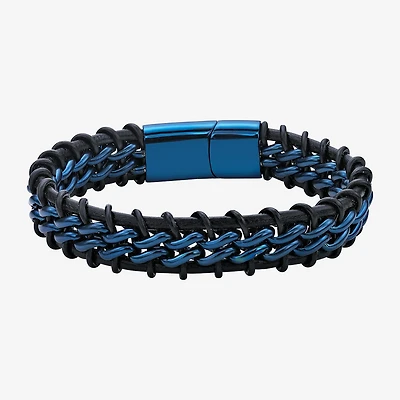 Mens Stainless Steel 8 1/2 Inch Solid Braid Chain Bracelet