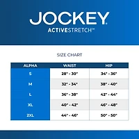 Jockey Active Stretch Mens 4 Pack Support Pouch Briefs 9129