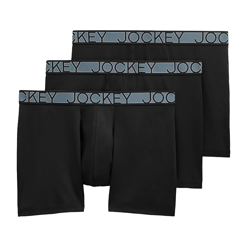 Jockey Active Microfiber Mens 3 Pack Boxer Briefs 9142