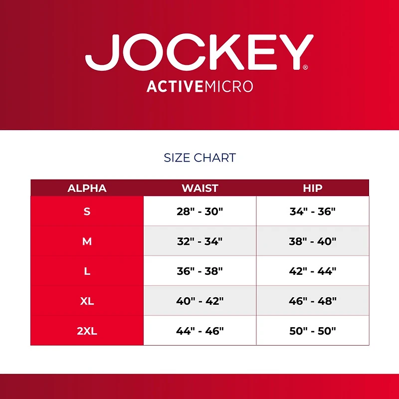 Jockey Active Microfiber Mens 3 Pack Boxer Briefs 9142