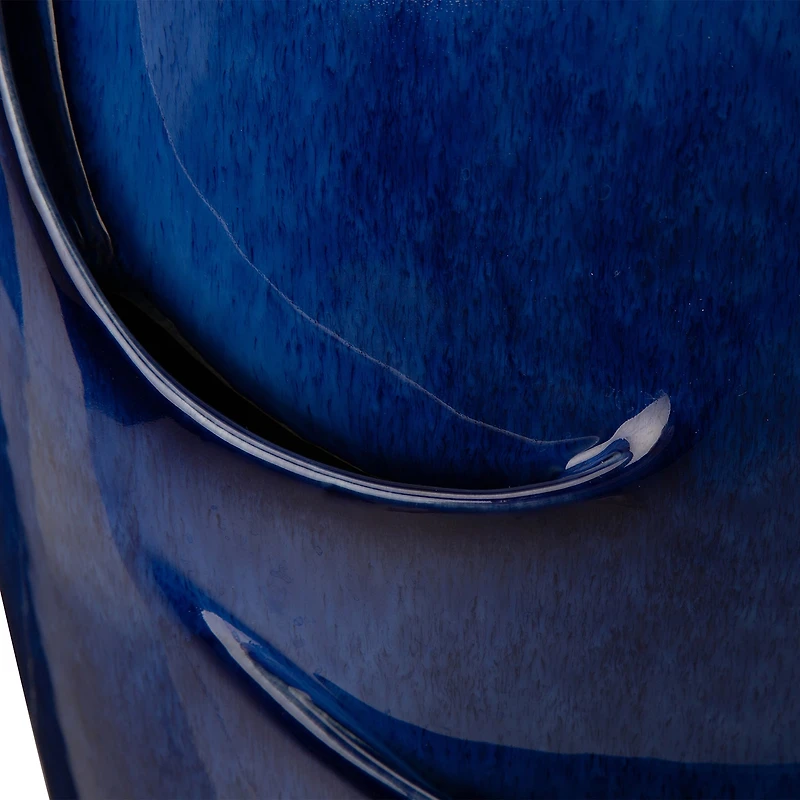 Glitzhome 20.5" Cobalt Blue Ceramic Outdoor Fountains