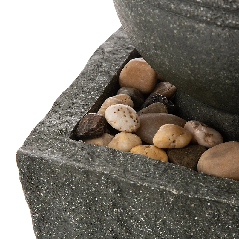 Glitzhome 31.75" Polyresin Sphere Outdoor Fountains